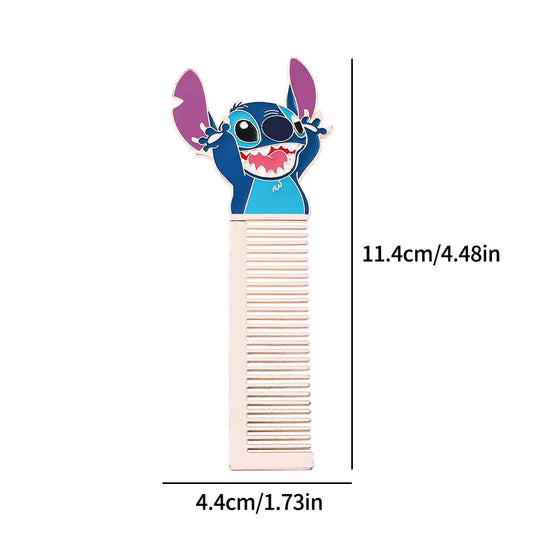 7Pcs Stitch Makeup Brush Set Cartoon Stitch Portable Handheld Cosmetic Mirror Comb Stitch Makeup Brush Set Anime Peripheral Gift