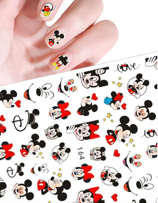 1Pcs Cartoon Mini Stitch Angel Nail Stickers Multiple Expressions Cute Stitch 3D Nail Decal Sliders Anime Nail Art Decorations &